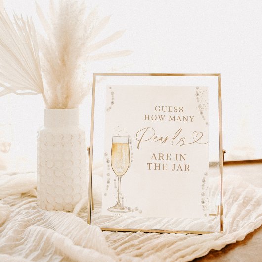 Poster Devinez combien de perles de jeu de Fête des marié