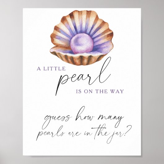 Poster devinez combien de perles pour une baby shower per (Devant)