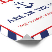 Poster Devinez combien de poissons Baby shower nautique J (Coin)