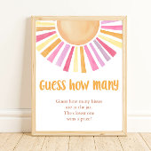 Poster Devinez combien de soleil boho jeu de baby shower