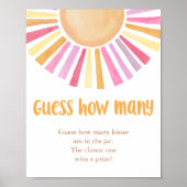 Poster Devinez combien de soleil boho jeu de baby shower (Devant)