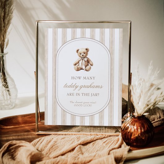 Poster Devinez combien de Teddy Grahams Baby shower Jeu S