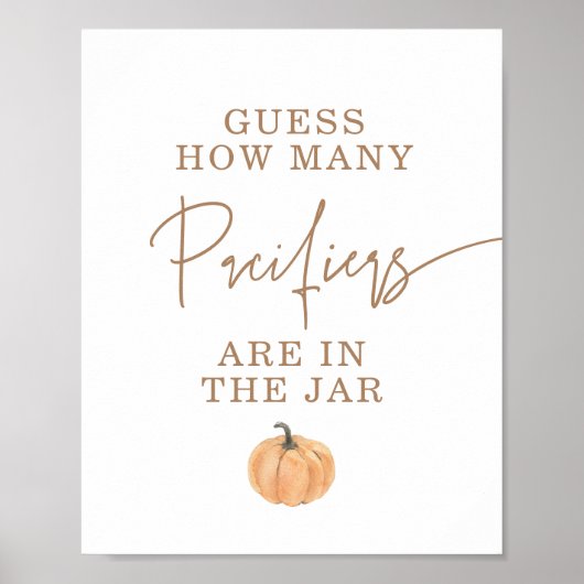 Poster Devinez combien de tétines Jeu de Baby Shower  (Devant)