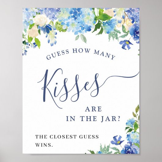 Poster Devinez combien d'hydrangeas bleus pour la Baby Sh (Devant)