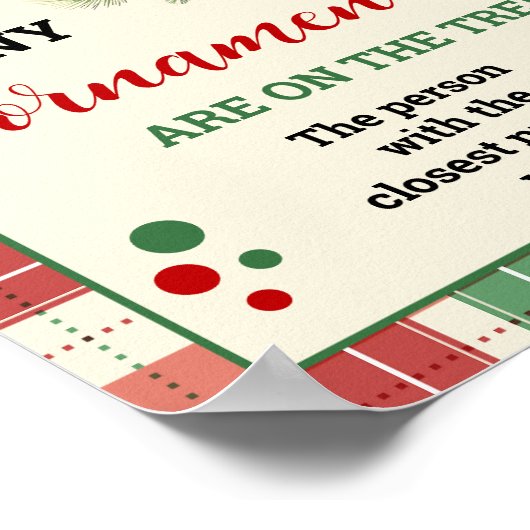 Poster Devinez combien d'ornements Jeu Noël Plaqué Signal (Coin)