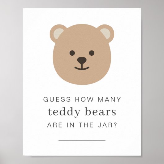 Poster Devinez combien d'ours dans le pot - Ours signe vi (Devant)
