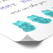 Poster Devinez combien d'ours en gélatine Rose Bleu Panne (Coin)