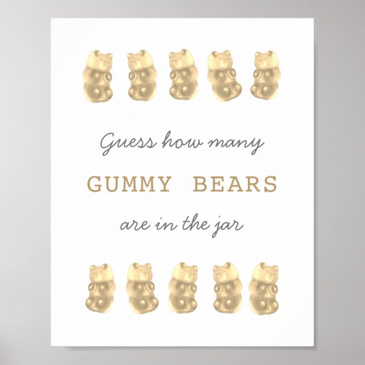 Poster Devinez combien d'ours en gélatine Signe de jeu de (Devant)