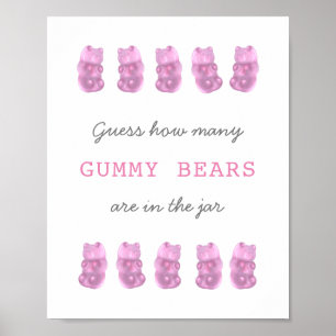 Poster Devinez combien d'ours en gélatine Signe de jeu ro