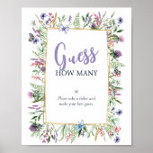 Poster Devinez Combien ? Jeu d'aquarelle du jardin papill (Devant)