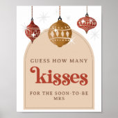 Poster Devinez combien Kisse Retro Bauble nuptiale de Noë (Devant)