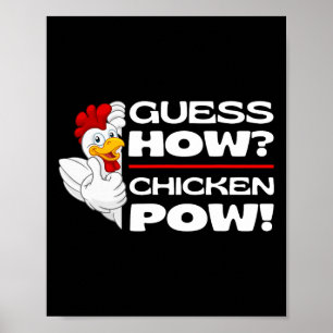 Poster Devinez comment le poulet Pow drôles de blagues de