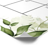 Poster Devinez la date d'arrivée Baby Shower Rose verdure (Coin)