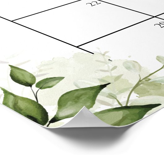 Poster Devinez La Date D'Arrivée Baby shower Vert Bleu (Coin)