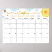 Poster Devinez la date d'échéance du bébé Signer Little R (Devant)