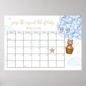 Poster Devinez La Date D'Échéance Teddy Bear Baby shower  (Devant)