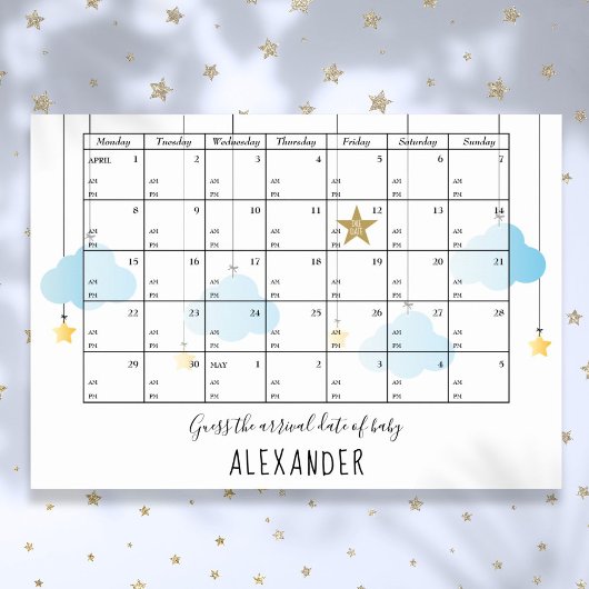 Poster Devinez la date et l'heure prévues pour la naissan