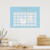 Poster Devinez la Date Prévue de l'Accouchement Cigogne L (Cuisine)