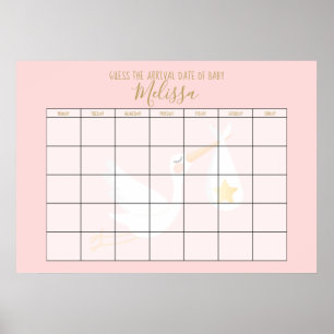 Poster Devinez la Date Prévue Livraison Spéciale Rose Cig
