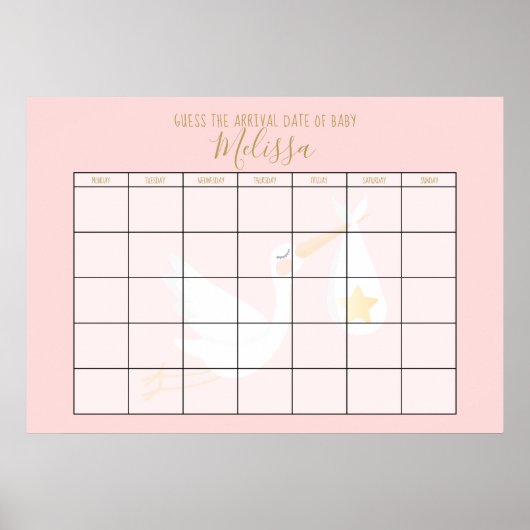 Poster Devinez la Date Prévue Livraison Spéciale Rose Cig (Devant)