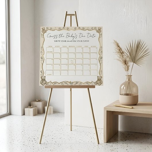 Poster Devinez la date prévue pour le bébé