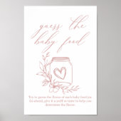 Poster Devinez la Nourriture pour Bébé Shower Floral Vint (Devant)