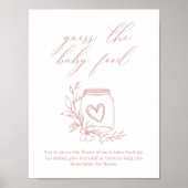 Poster Devinez la Nourriture pour Bébé Shower Floral Vint (Devant)