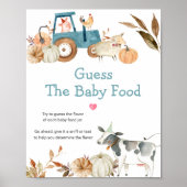 Poster Devinez la nourriture pour bébé tracteur de ferme (Devant)