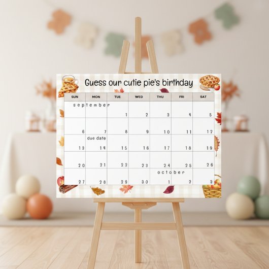 Poster "devinez l'anniversaire de notre petit amour" jeu
