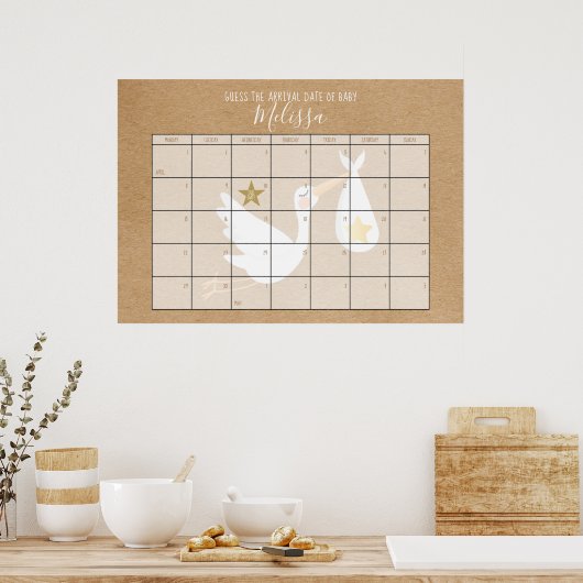 Poster Devinez Le Calendrier Date D'Échéance Kraft Baby s (Cuisine)