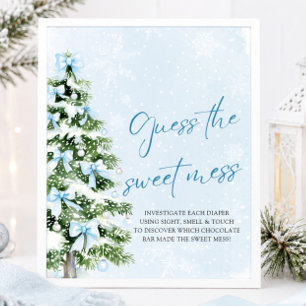 Poster Devinez le Gâchis Sucré Baby Shower Noël avec des