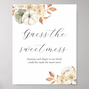 Poster Devinez le panneau du Baby shower du mess doux