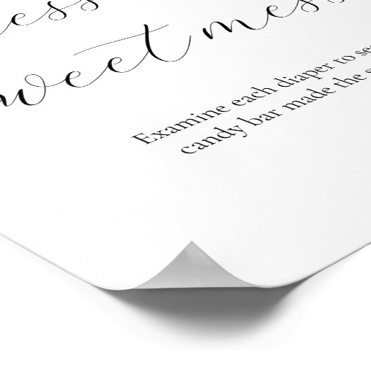 Poster Devinez le panneau du Baby shower du mess doux (Coin)