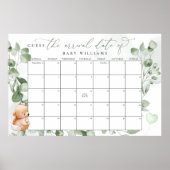 Poster Devinez L'Ours Calendrier Date D'Échéance (Devant)