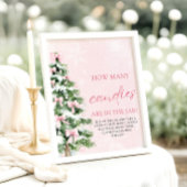 Poster Devinez Noël Combien de bonbons Baby shower