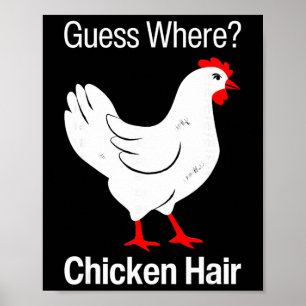 Poster Devinez où cheveux de poulet Drôles de poules Humo