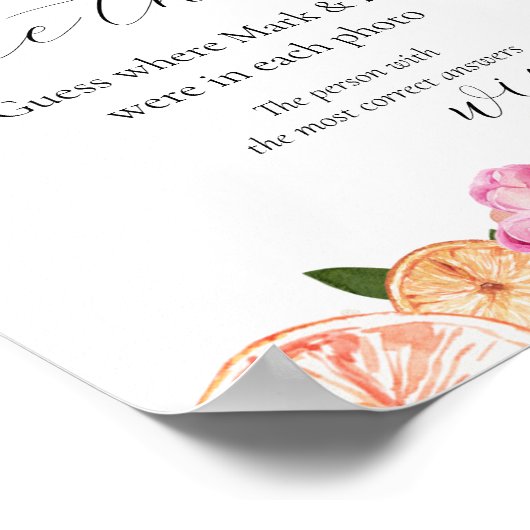 Poster Devinez où ils étaient Fête des mariées Game (Coin)