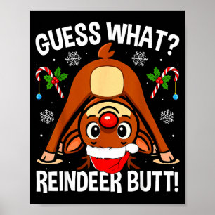 Poster Devinez Quel Renne Fesses Noël Père Noël Drôle De 
