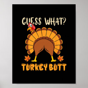 Poster Devinez quoi cul de dinde drôle de blague de Thank