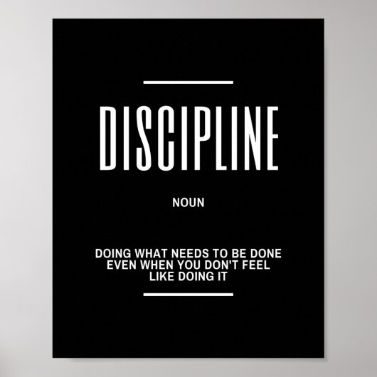 Poster Devis de définition DISCIPLINE - Citations inspira (Devant)