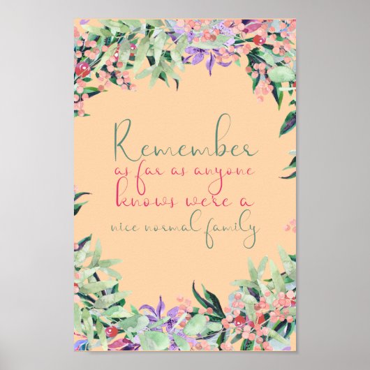 Poster Devis de famille normale amusant (Devant)