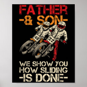 Poster Devis De Moto À Piste Plate Pour Une Piste Plate