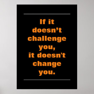 Poster Devis Défi Motivationnel Orange Noir