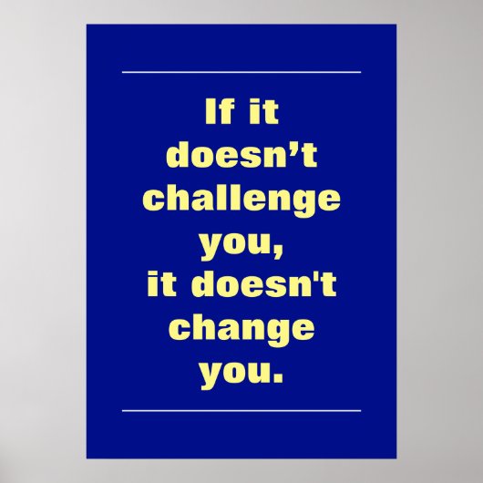 Poster Devis Défi Motivationnel Phtalo Blue (Devant)