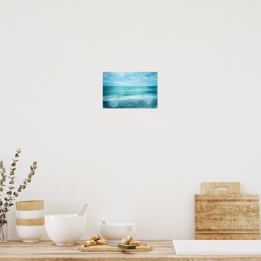 Poster Devis Dream Beach Citations Turquoise Blue Ocean (Cuisine)