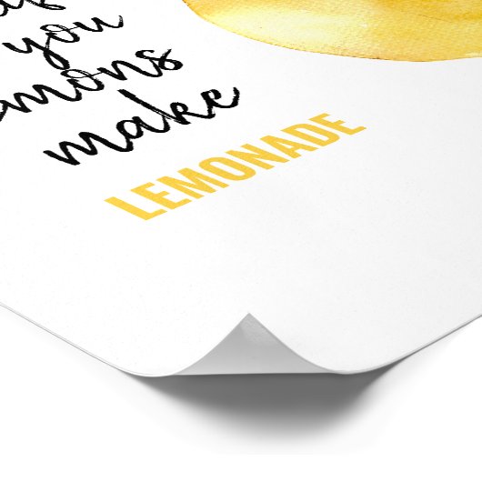 Poster Devis jaune citron amusant (Coin)