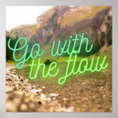 Poster Devis motivationnel Aller avec la rivière Flow (Devant)