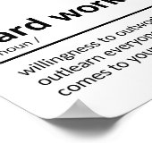 Poster Devis motivationnel du travail difficile (Coin)