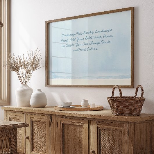 Poster Devis Personnalisé Ajouter Votre Bible Verse Beach