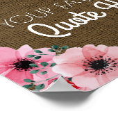 Poster Devis personnalisé | Panneau Floral Rustique Burla (Coin)